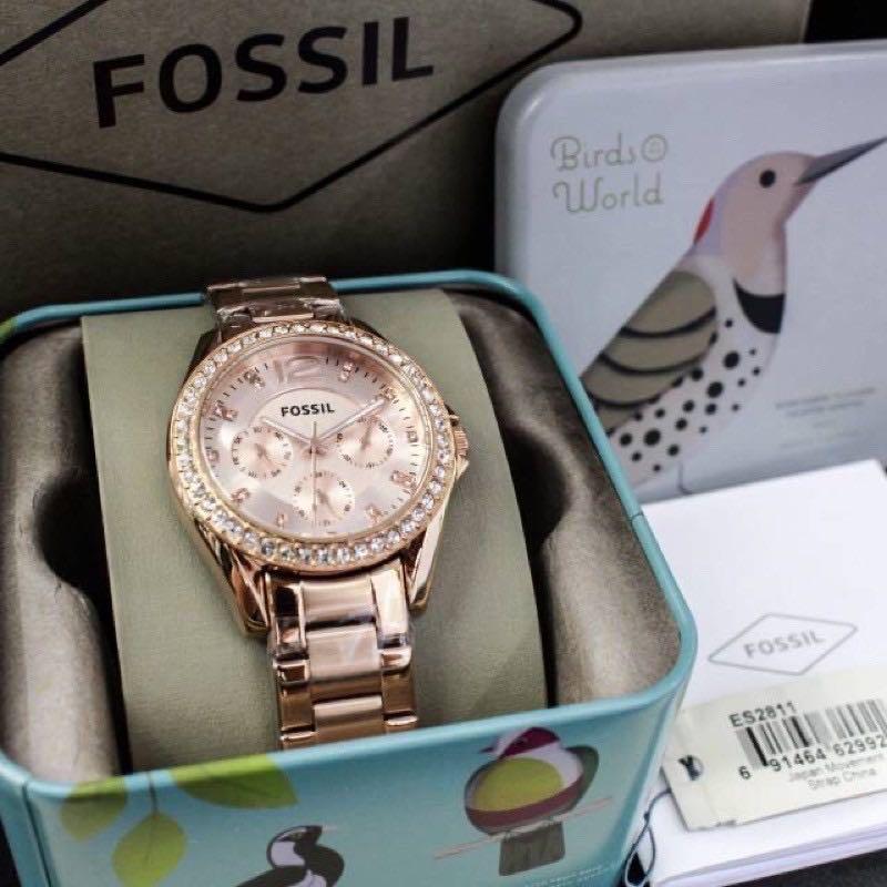 100% Fossil Watch Rosegold Es2811 
