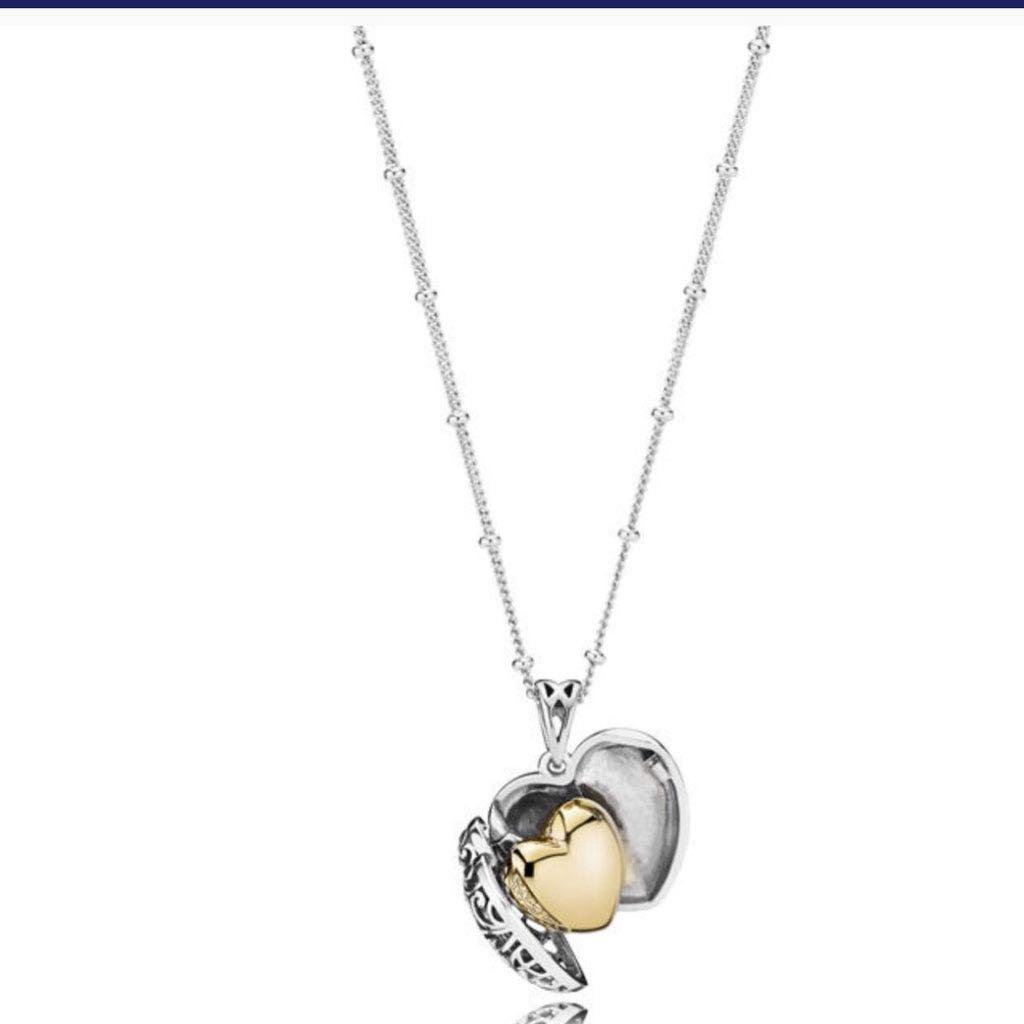 Pandora Authentic Sales Openable Heart Pendant Necklace