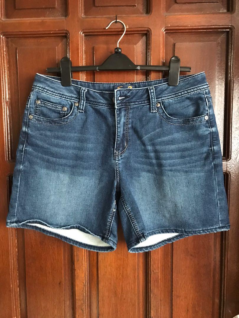 plus size dark denim shorts, Women's 