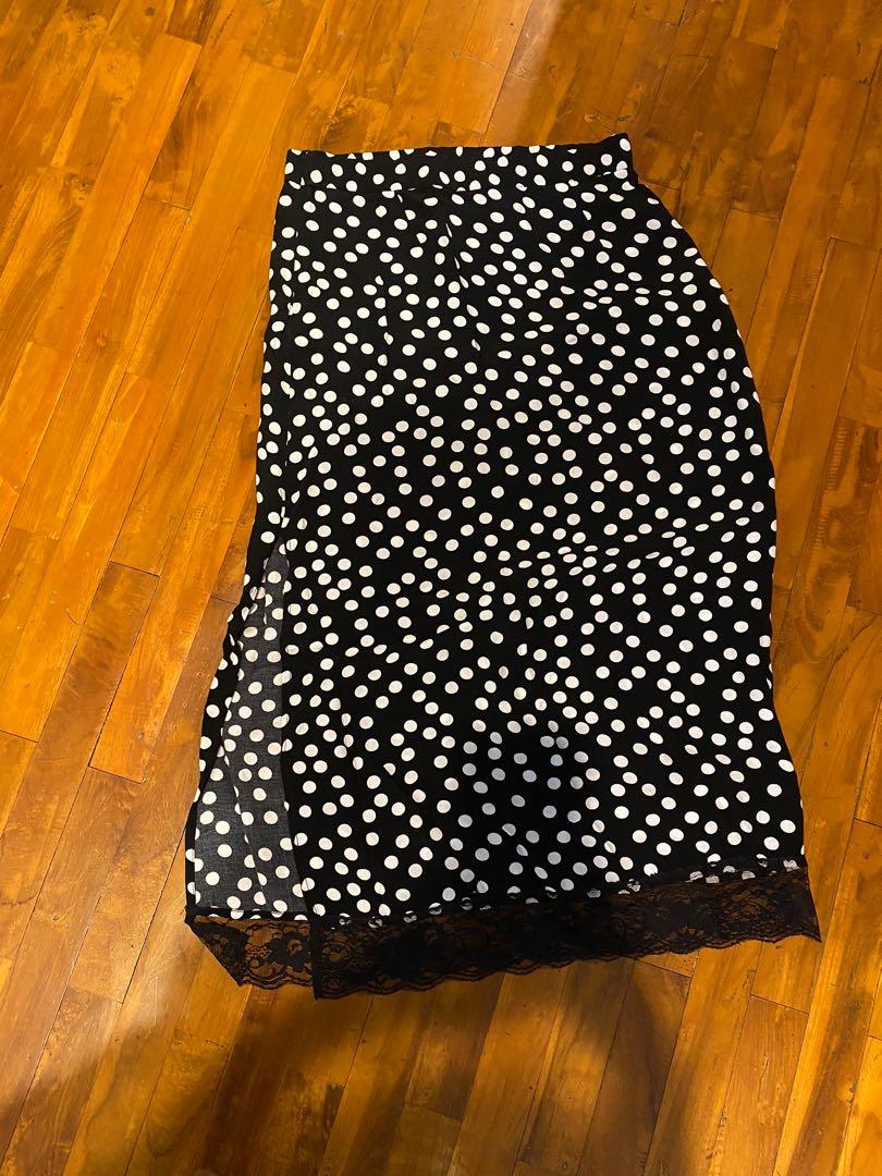 Polkador Skirt Zara, Fesyen Wanita 