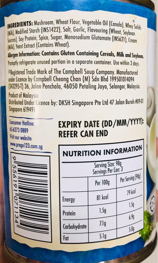 Prego Carbonara Mushroom Creamy Pasta Sauce 295g, Food ...