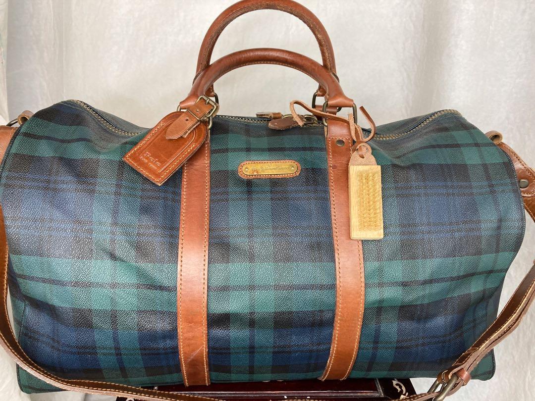 Ralph Lauren RL Green Tartan Travel Duffel Bag Luxury Bags