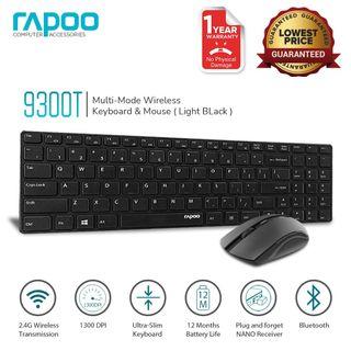 Rapoo 9300T Wireless Ultra-Slim Keyboard & Optical Mouse 4.9 mm ultra-slim design with aluminum alloy base