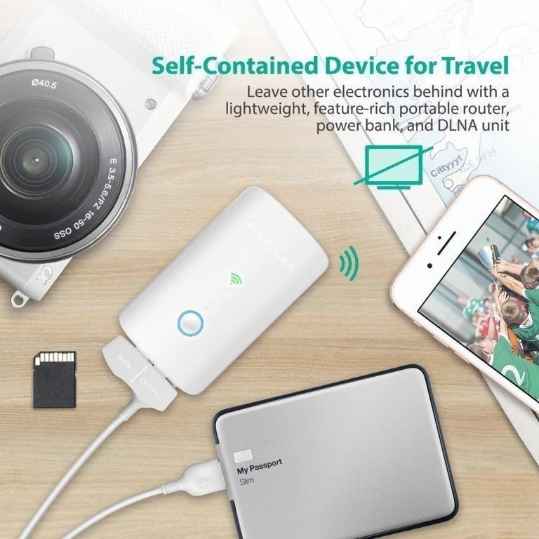RAVPower FileHub Plus, Wireless Travel Router, Portable SD Card,HDD