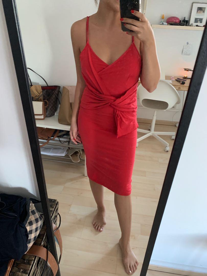 Asos red evening dress deals