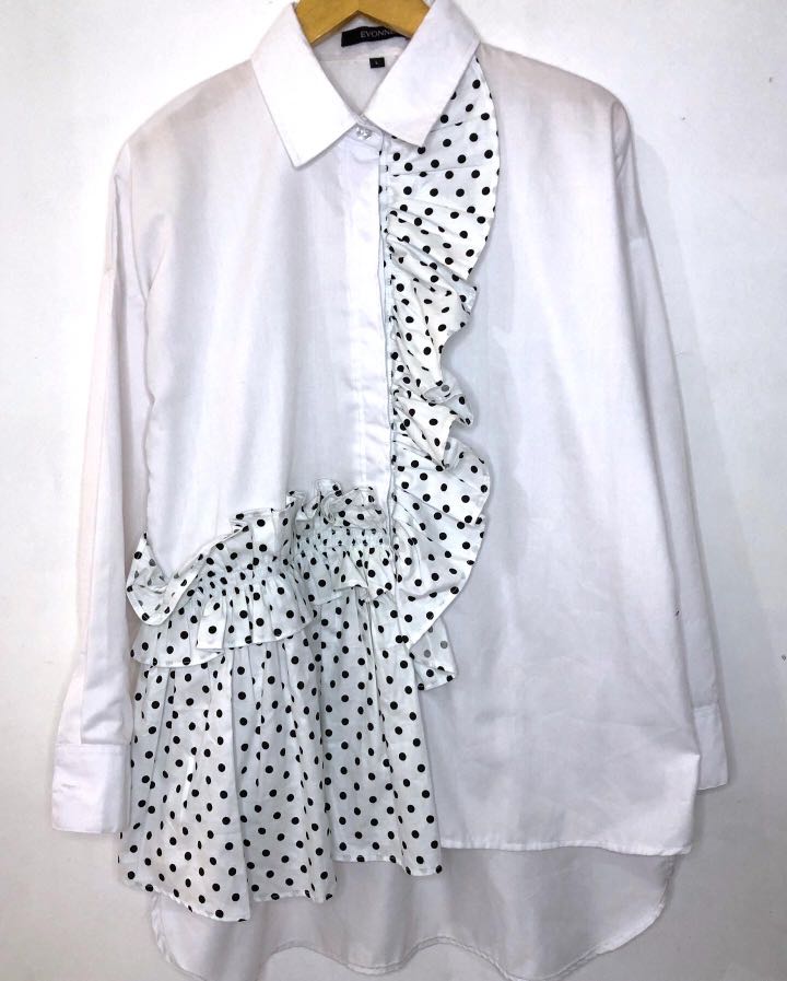 Ruffle shirt kemeja ruffle kemeja 