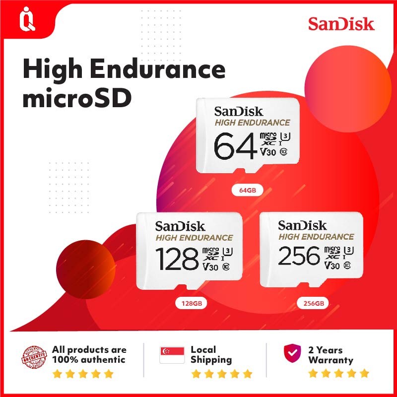 Sandisk High Endurance Micro SD Card 4K Class 10 16GB 32GB 64GB 128GB