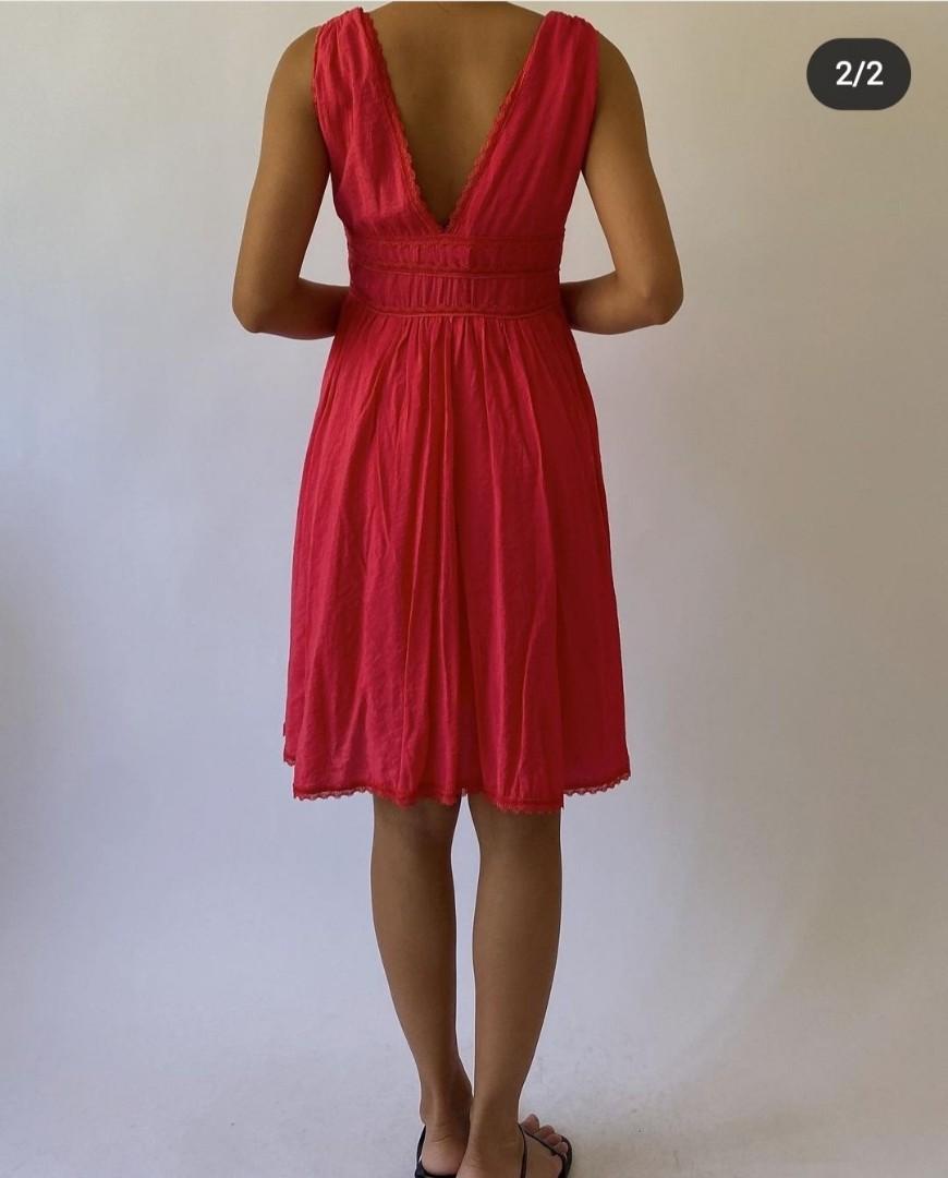 Shop Florice Red Dress (Category: Dresses) located in Quezon City. Submitted by cmccloset (Listing ID 1163502827, Image 2). Description: Bought from Shop Florice last week and just tried on! super cute, flattering, and high qual! just not bagay on me 🥹 Fits XS-S W: 24 L: 34 price negotiable! dm me 💌 helping tags: Zara Mango F21 Vintage.