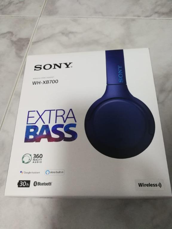 Sony wireless stereo headset (WHXB700) Extra Bass Navy Blue, Audio