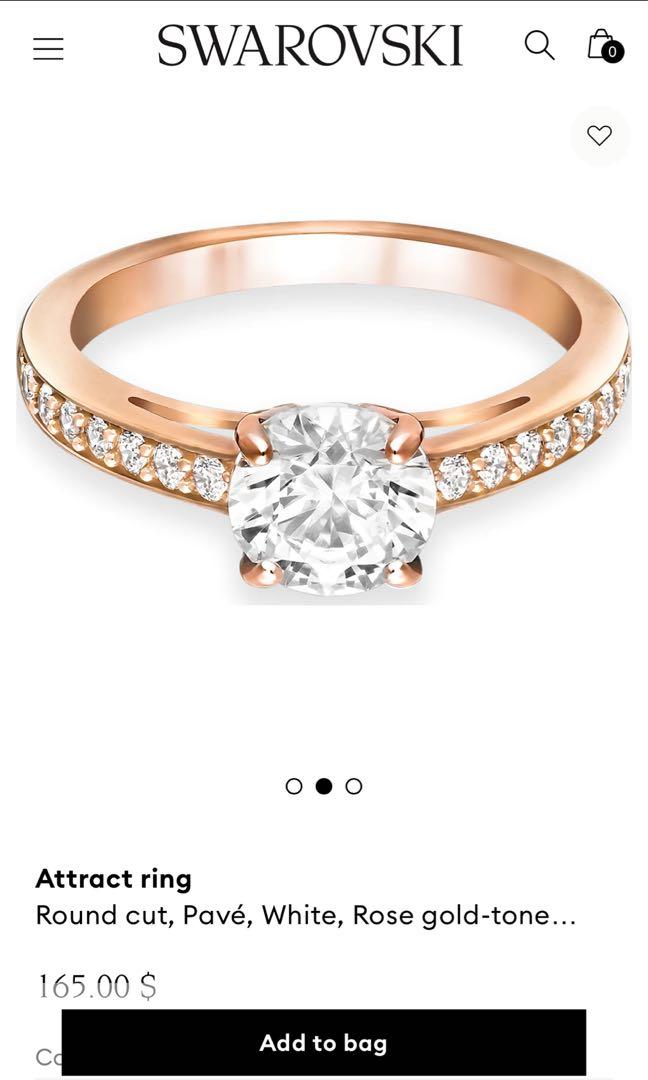 Swarovski attract round hotsell ring rose gold
