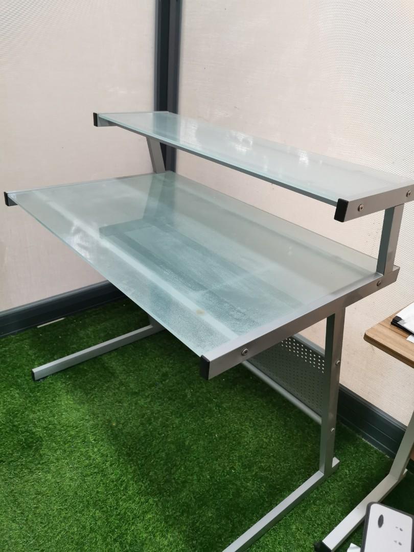 Tempered Glass study table, Furniture & Home Living, Furniture, Tables ...