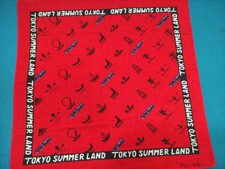 Tokyo Summer Land Red Handkerchief Hanky Panyo