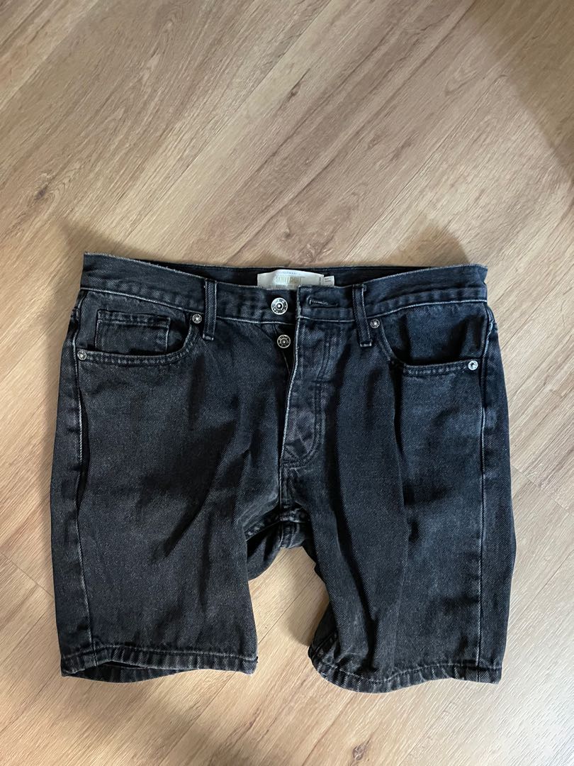 Mens denim clearance black shorts