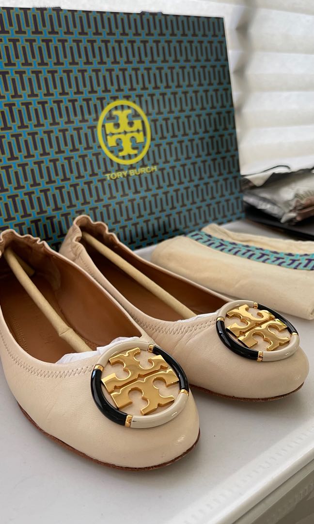Tory burch ballet flats with elastic discount