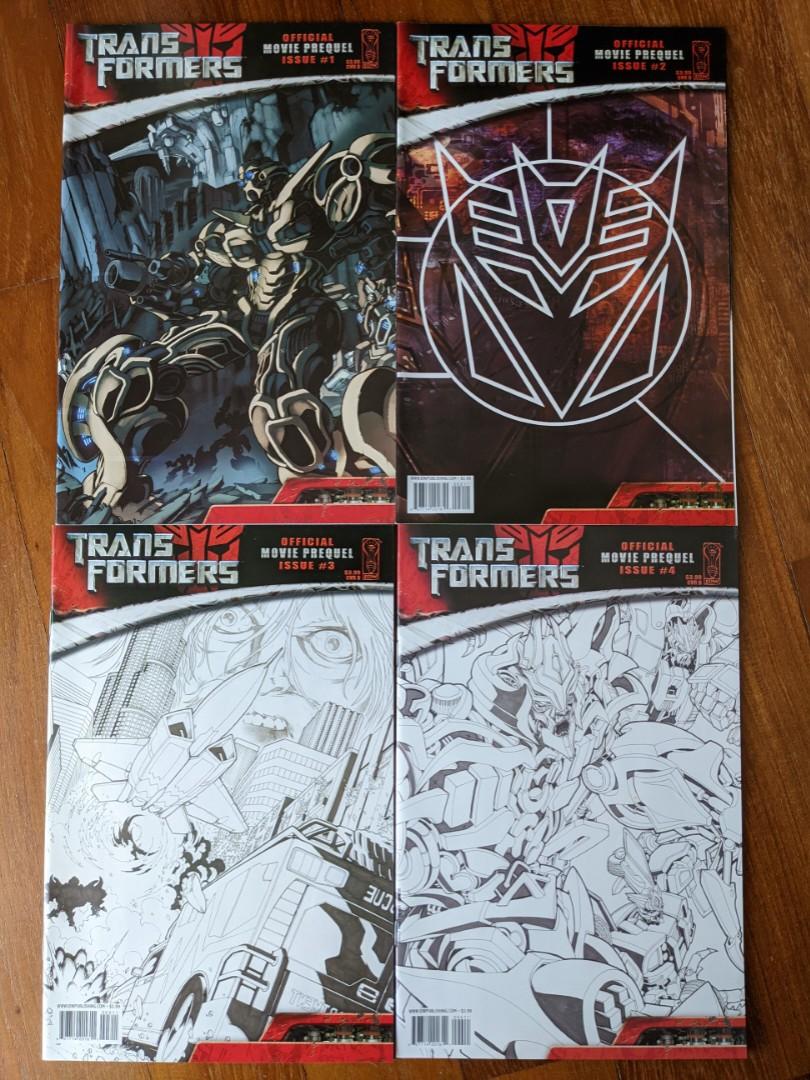 Transformers comics (Category: Comics & Manga) located in Singapore. Submitted by theforce (Listing ID 13427949, Image 2). Description: - Escalation #1-6, Year 2006, $30 - Official Movie Prequel #1-4, Year 2007, $16 - Official Movie Adaptation #1-4, Year 2007, $16 - Gen-1, Vol-2 #1, Embossed cover, $15 - 20th anniversary summer special #1 $10 - Spotlight: Nightbeat, $5 - Spotlight: Kup, $5 - Spotlight: Galvatron, $8.
