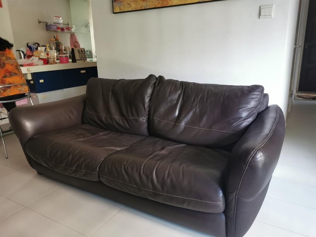 Two seater leather sofa self collection at Queenstown, Furniture & Home