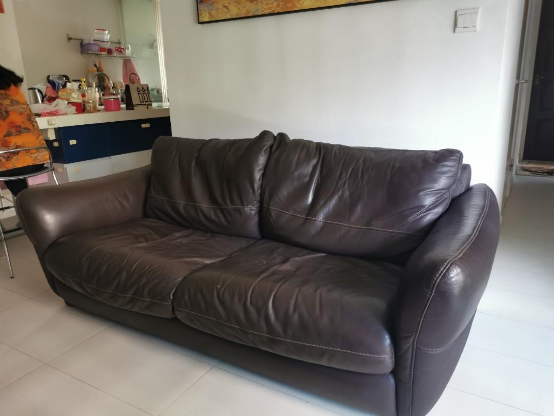 Two seater leather sofa self collection at Queenstown, Furniture & Home