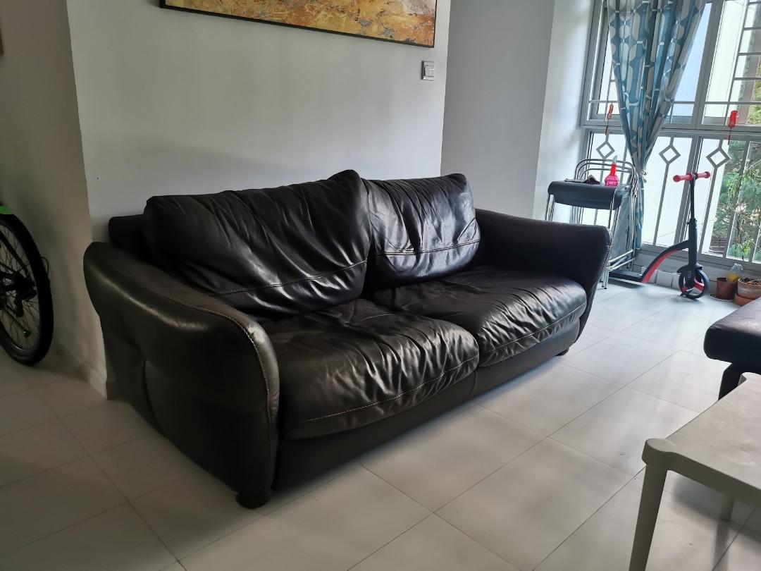 Two seater leather sofa self collection at Queenstown, Furniture & Home