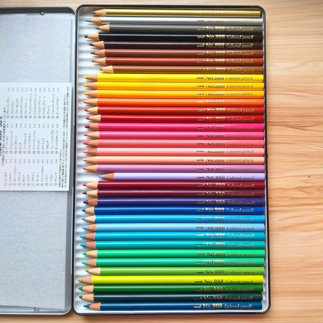 Uni MISTUBISHI No.888 顏色筆36色Color Pencils, 興趣及遊戲, 手作 
