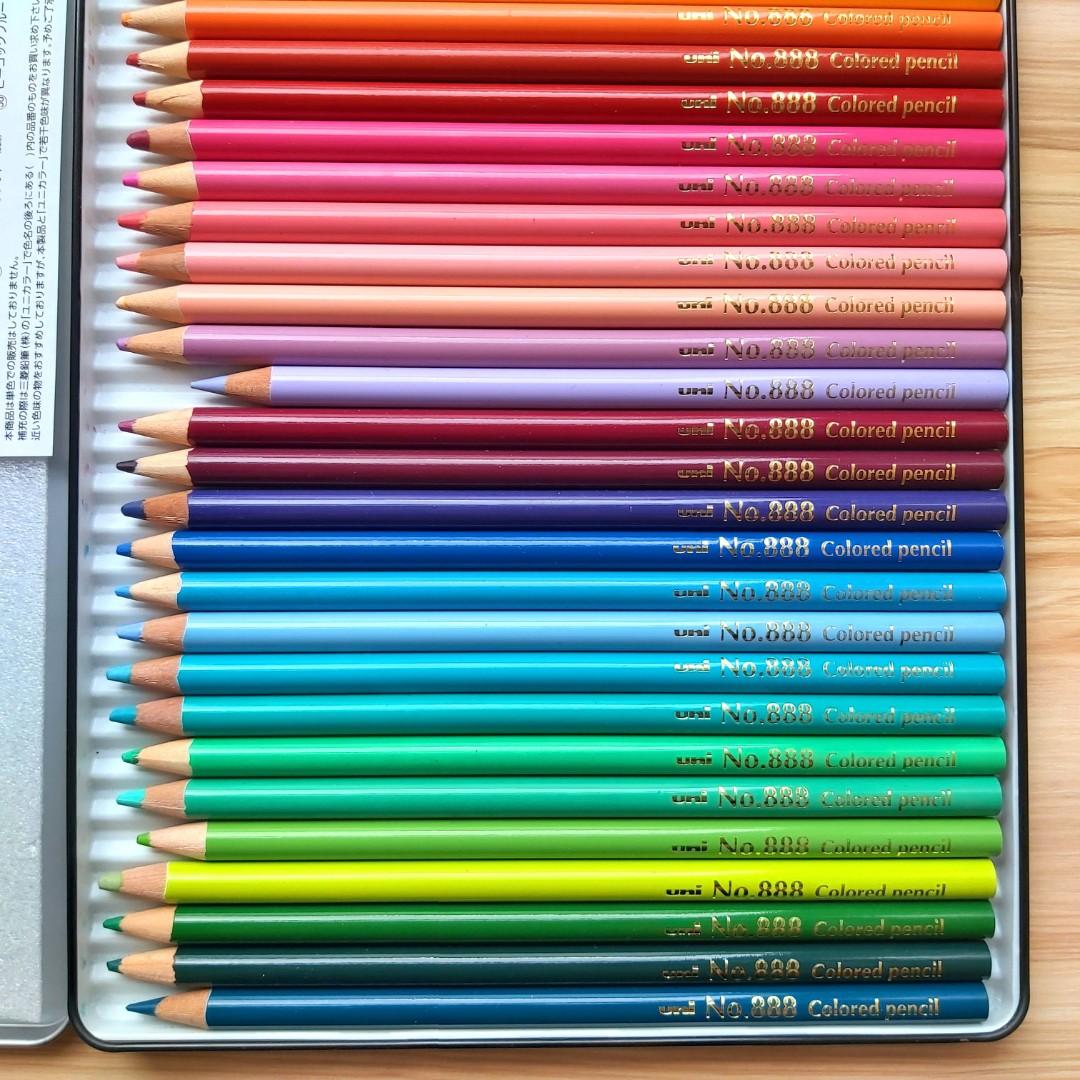 Uni MISTUBISHI No.888 顏色筆36色Color Pencils, 興趣及遊戲, 手作 
