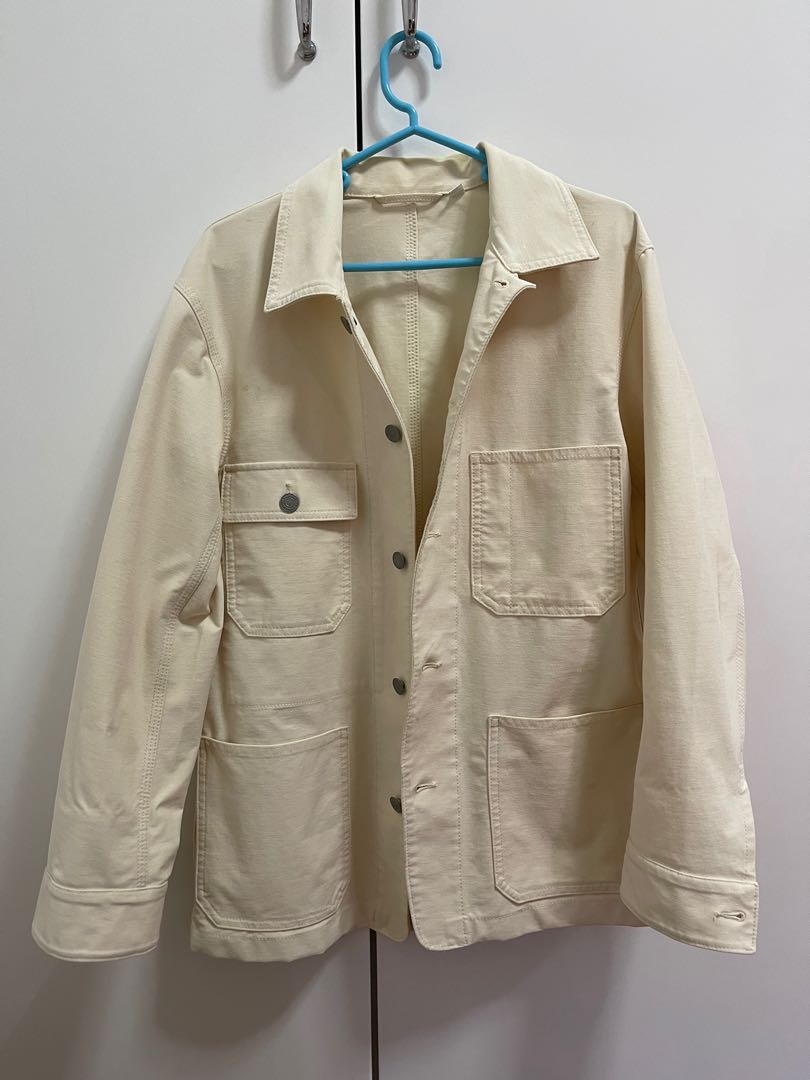 Uniqlo Men's Beige Work Jacket, Men's Fashion, Coats, Jackets and Outerwear  on Carousell