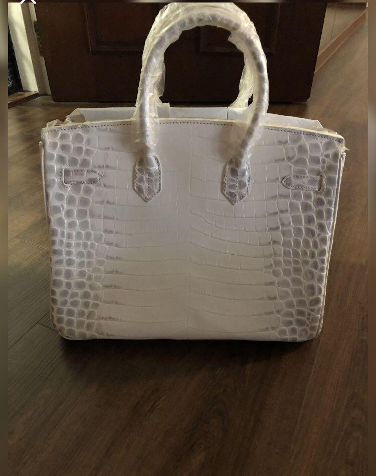 White croc print bag size 35 Women s Fashion Bags Wallets