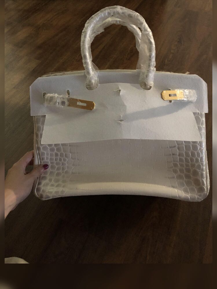 White croc hotsell print bag