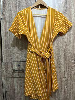 Yellow Wrap-around Dress