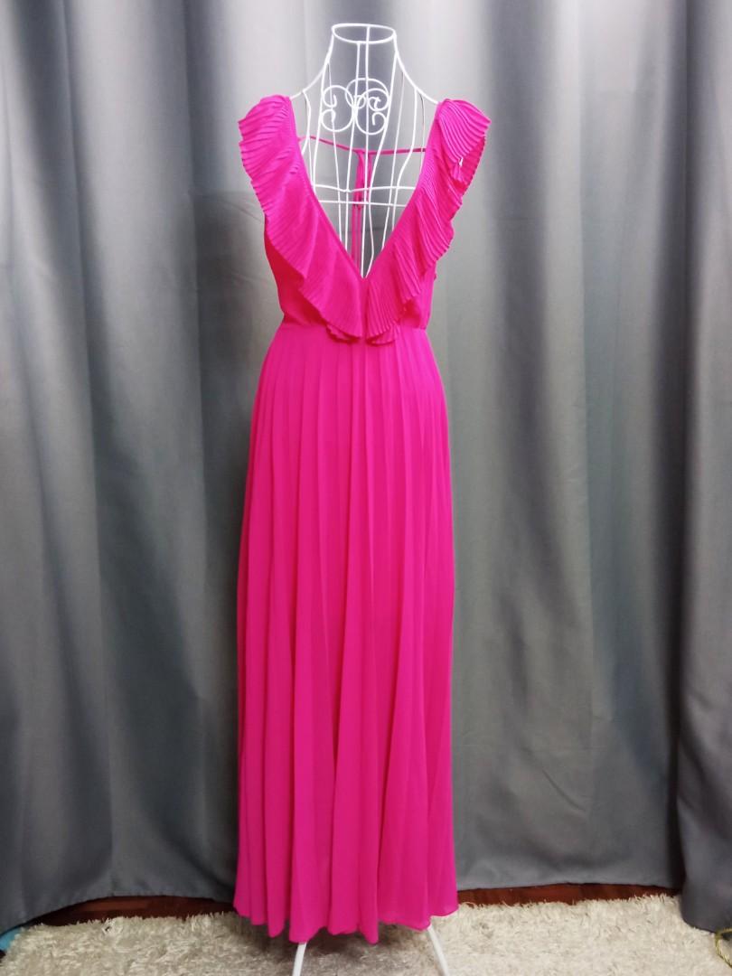 zara pleated maxi dress