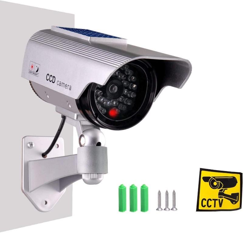1-12X Solar Power Dummy Surveillance Fake CCTV Security Camera LED Record Light 