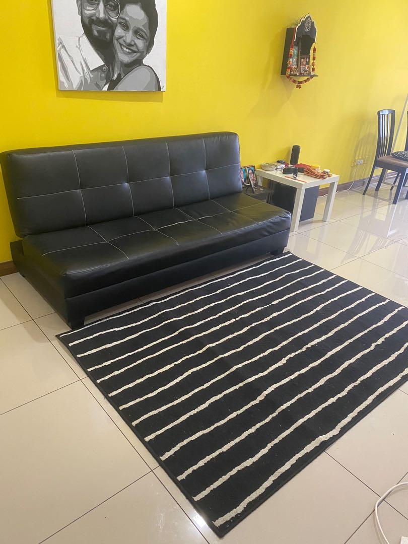 3 Seater Sofa Cum Bed Black Furniture And Home Living Furniture Sofas On Carousell