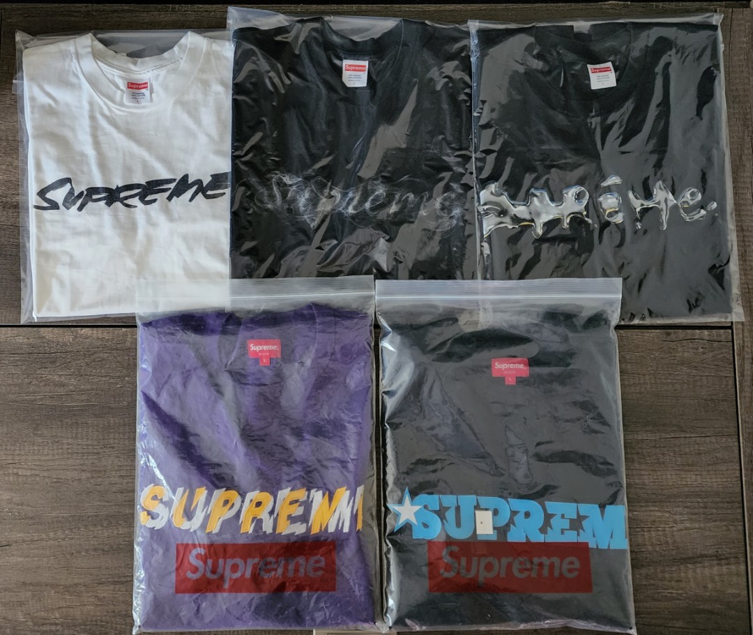 90% new Supreme tee set all L size, 男裝, 上身及套裝, T-shirt 