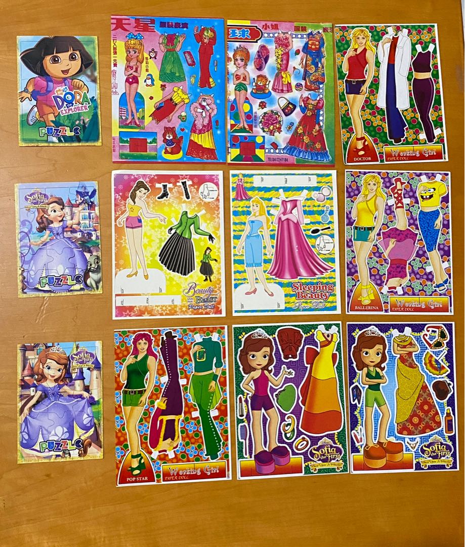 1 90’s2000’s Paper Dolls and Puzzle Bundle, Hobbies & Toys, Toys
