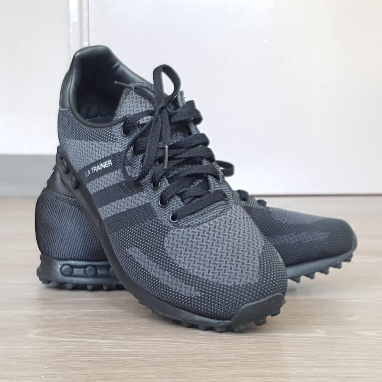 Adidas LA Trainer Weave Sneakers Shoes Triple Black US10.5