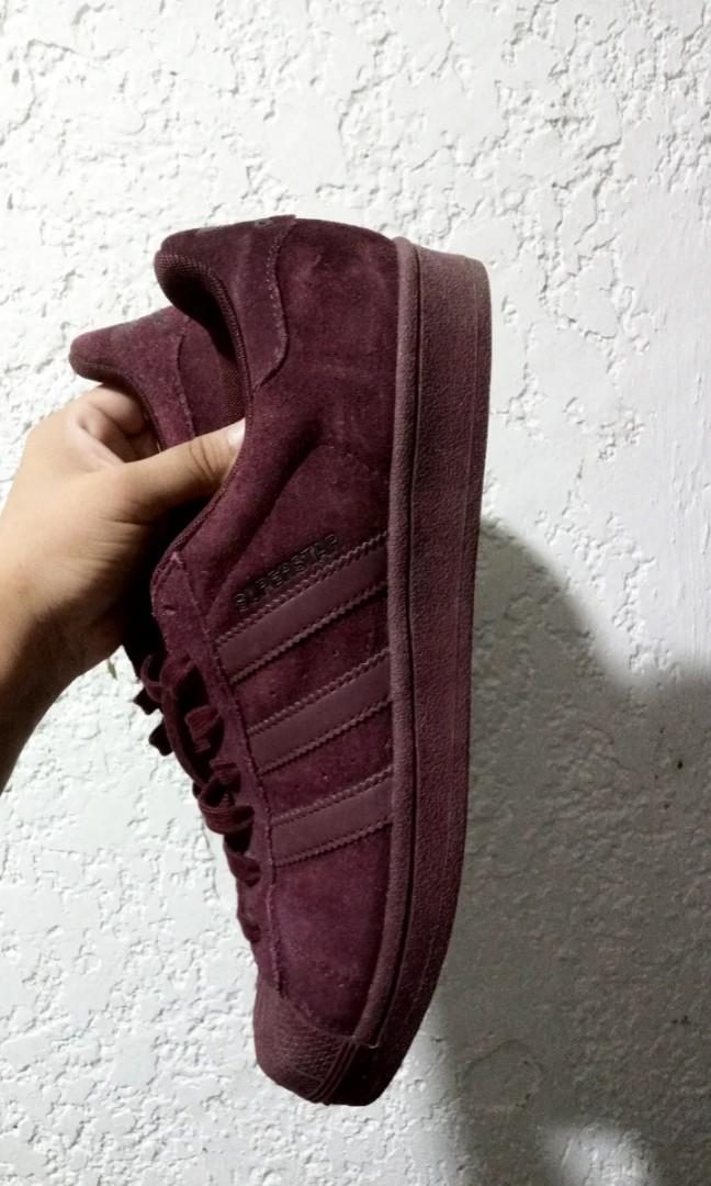 Adidas superstar suede maroon clearance