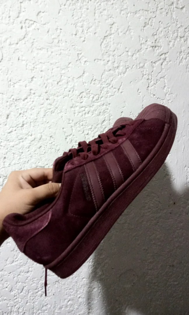 Adidas superstar suede best sale maroon