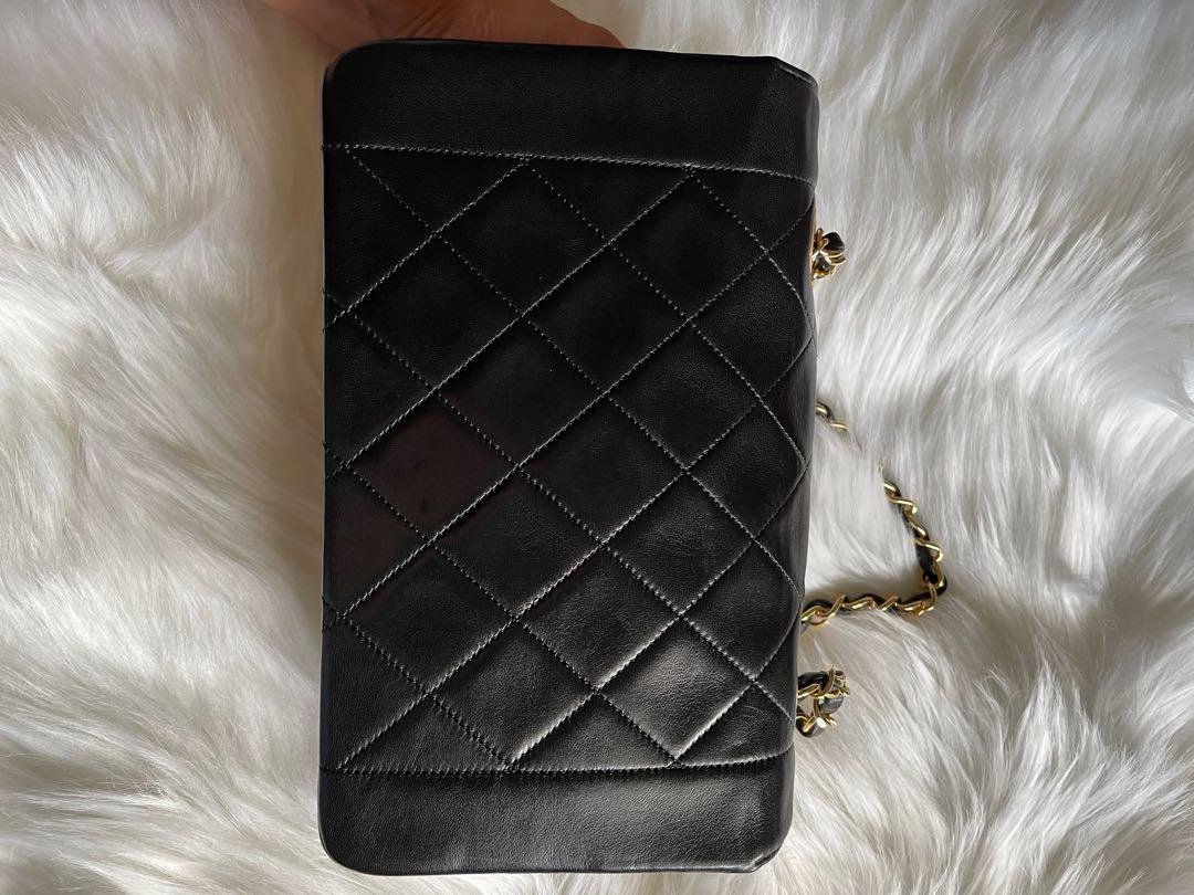 Authentic Chanel vintage small Diana flap bag in buttery black lambskin 24k  ghw, Women's Fashion, Bags & Wallets, Shoulder Bags on Carousell