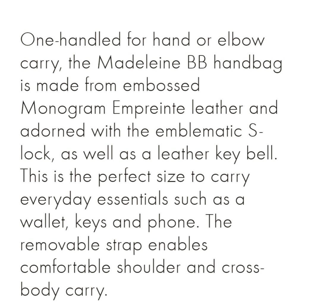 BNIB LV 22 Madeleine BB Seasonal Collection , Luxury, Bags & Wallets on  Carousell