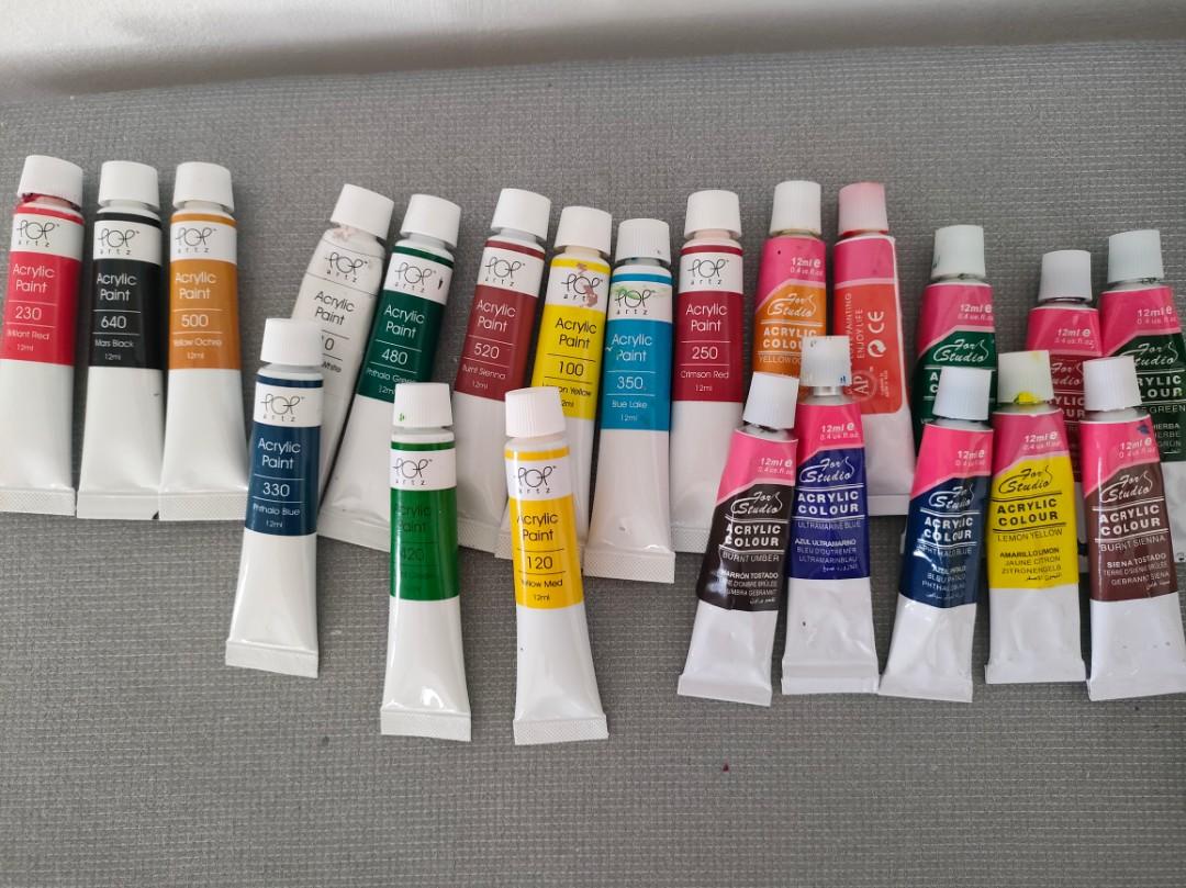 Bunch of acrylic paint, poster paint, watercolour paint, Hobbies & Toys