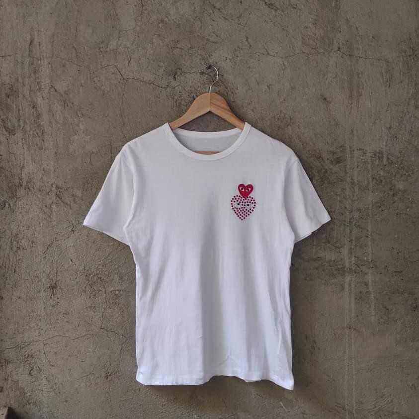 CDG Play Double Heart Tee, Women's 