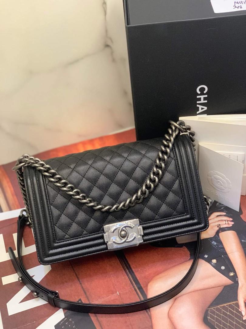 Chanel le boy black clearance