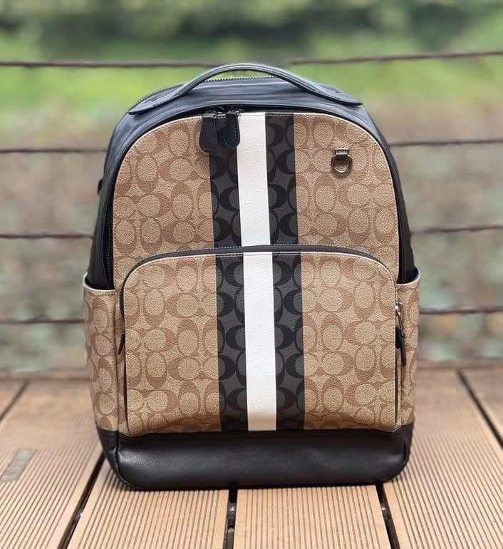 Coach Graham Backpack in Signature with Stripes, Men's Fashion, Bags