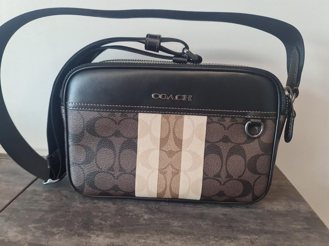 Coach Graham Crossbody In Blocked Signature Canvas With Varsity 