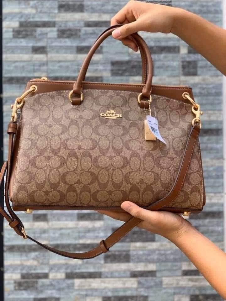 Coach Mia Satchel in Signature Canvas Khaki, Women's Fashion, Bags &  Wallets, Cross-body Bags on Carousell
