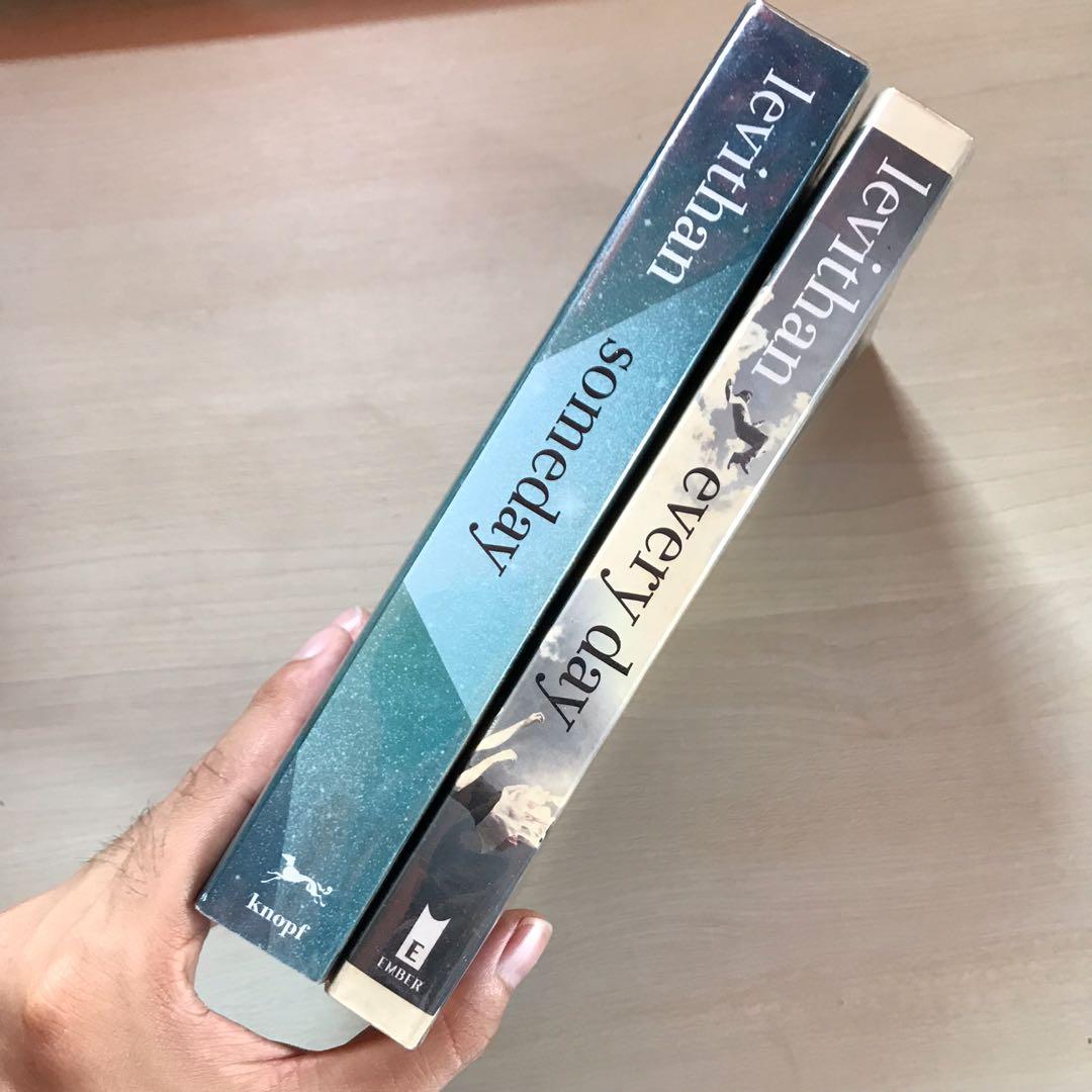 David Levithan SET (Every day, Someday) (Category: Storybooks) located in San Juan City. Submitted by khmanalo (Listing ID 1158580211, Image 2). Description: - strictly sold as set - tbh cheap na ‘to for its price whaahha ⛔️ no shopee cod ⛔️ mop: bpi/gcash mod: gogo xpress/lalamove/etc *all books are in very good condition, for pictures/inquiries kindly send me a pm. thanks! 🤓.