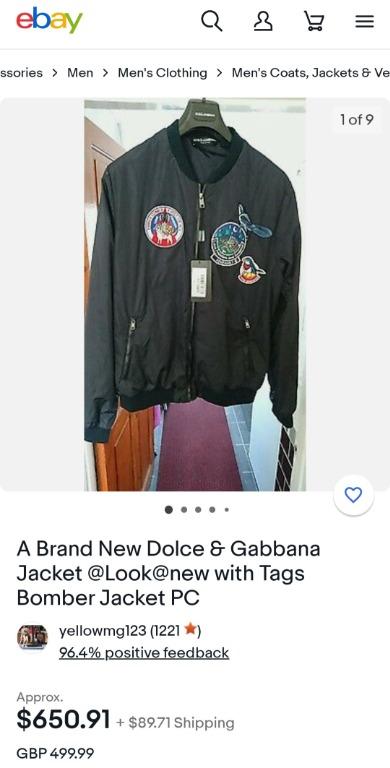 Dolce & Gabbana Jacket (AUTHENTIC/ ORIGINAL) (Category: Luxury Apparel) located in Paranaque City. Submitted by justcody (Listing ID 1158665174, Image 1). Description: DOLCE AND GABBANA EMBROIDERED PATCH JACKET (AUTHENTIC/ ORIGINAL) BEING SOLD NOW FOR $652.26 USD (Php 33K+) AT EBAY. PM ME FOR MORE DETAILS. NO TO LOW BALLERS PLEASE. ACTUAL PHOTOS POSTED. 3rd photo to the last. ----NOT A "BUDGET MEAL"---- EXCELLENT CONDITION COLOR RATE 10/10, NO IS
