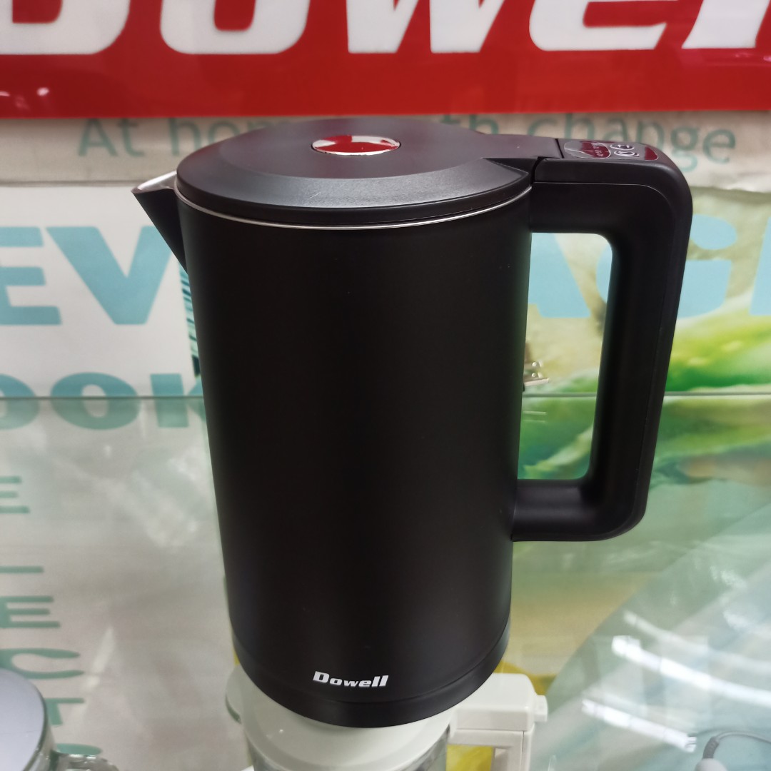 Dowell Double Wall White Black Kettle Electric with temp control for