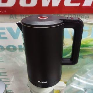 Dowell Double Wall White Black Kettle Electric with temp control for milk, water, tea