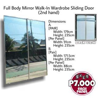 🔥Full Body Mirror Walk-In Wardrobe Sliding Door (2nd hand)🔥
