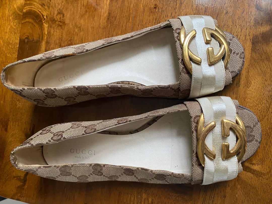 Gucci peep clearance toe flats